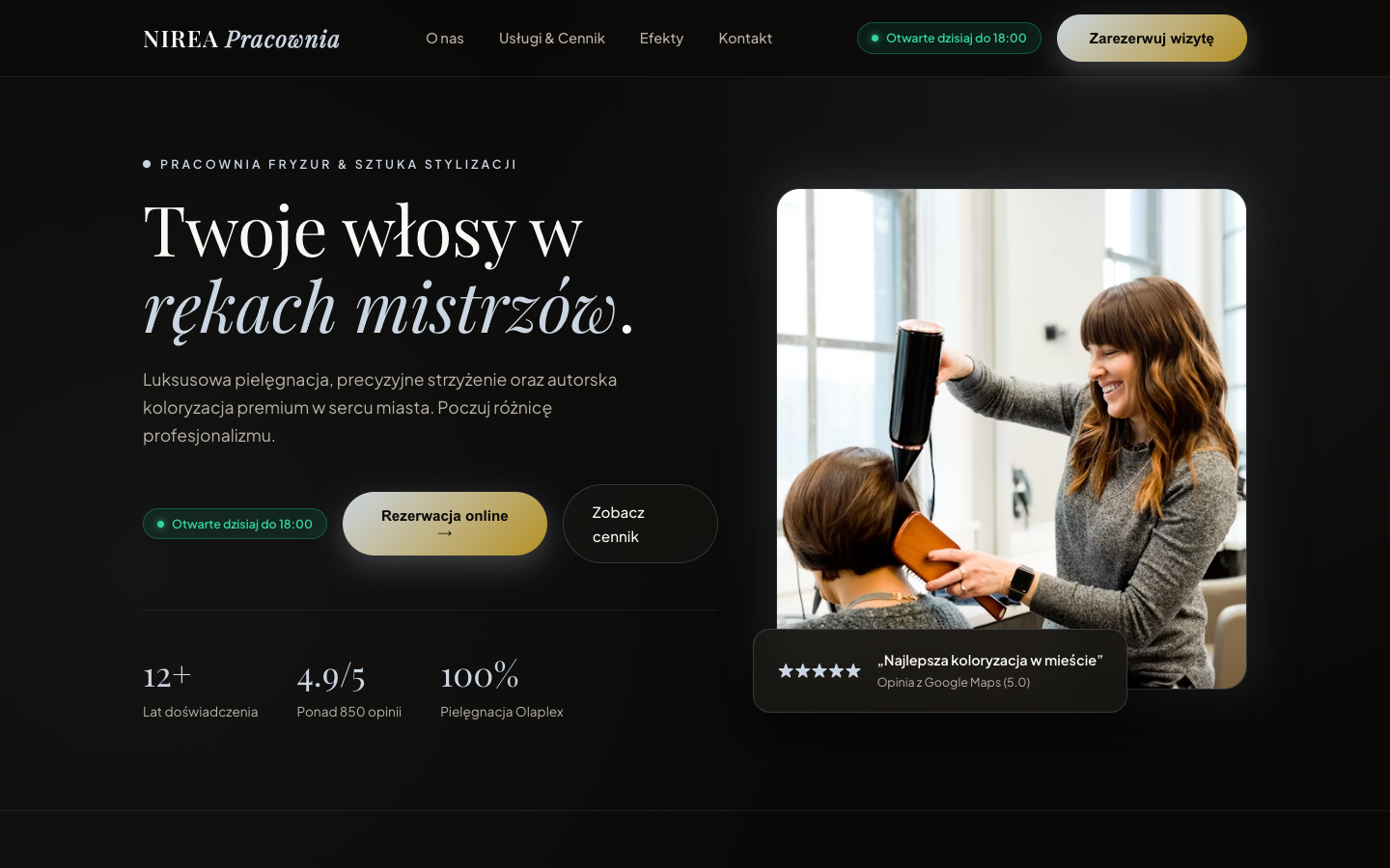 Projekt salon fryzjerski