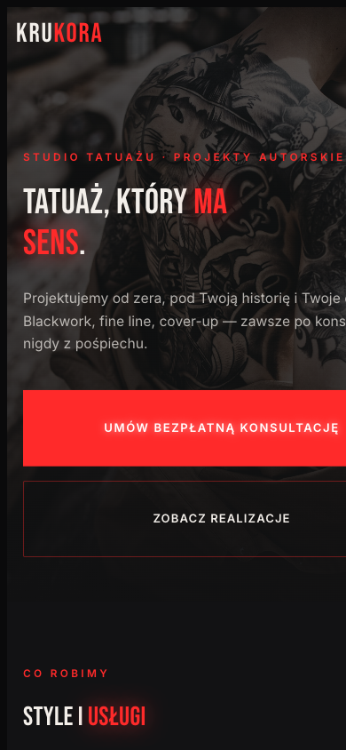 Projekt tatuażu mobilny